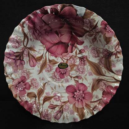 Melamine Glossy Finish Flowers  Designer Serving Platter for Dining table Food Serving platter