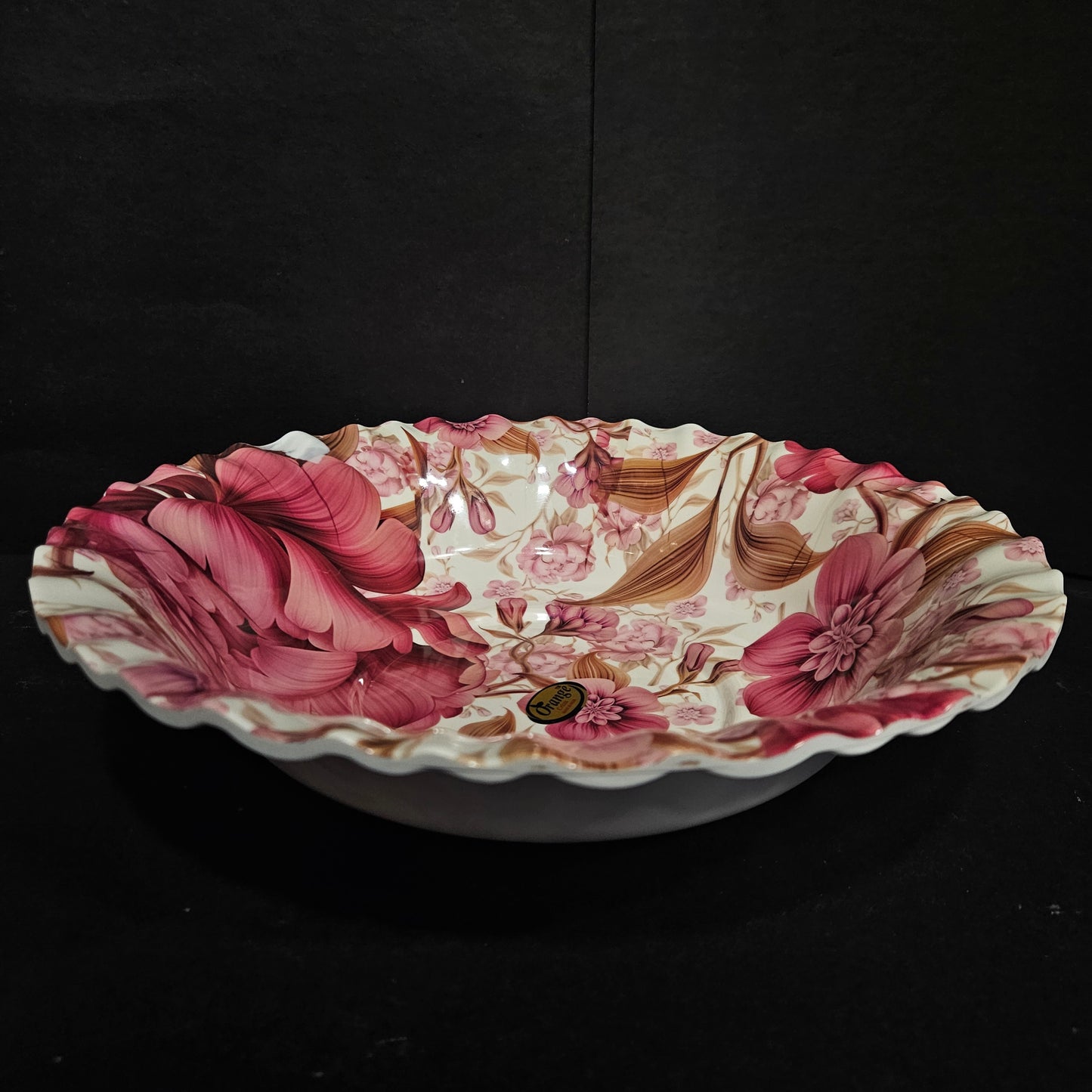 Melamine Glossy Finish Flowers  Designer Serving Platter for Dining table Food Serving platter