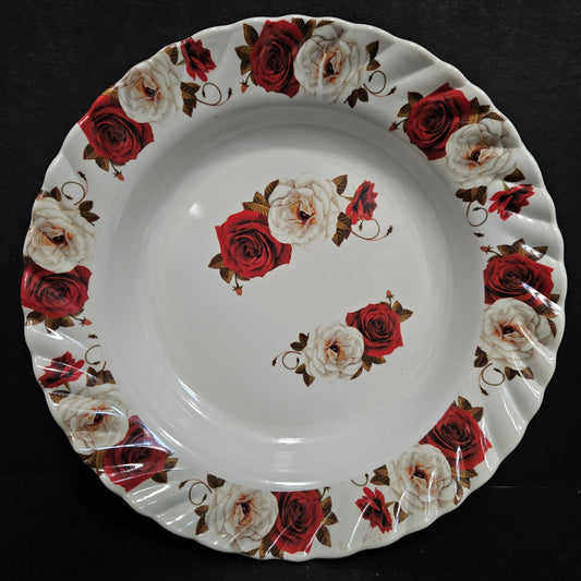 Melamine Glossy Finish Flowers  Designer Serving Platter for Dining table Food Serving platter