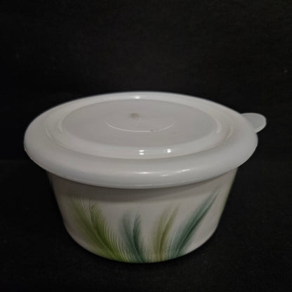 Circular Airtight Melamine Food Storage Box Container Tableware Floral Design for Snacks Dry Fruits Pickle Storage