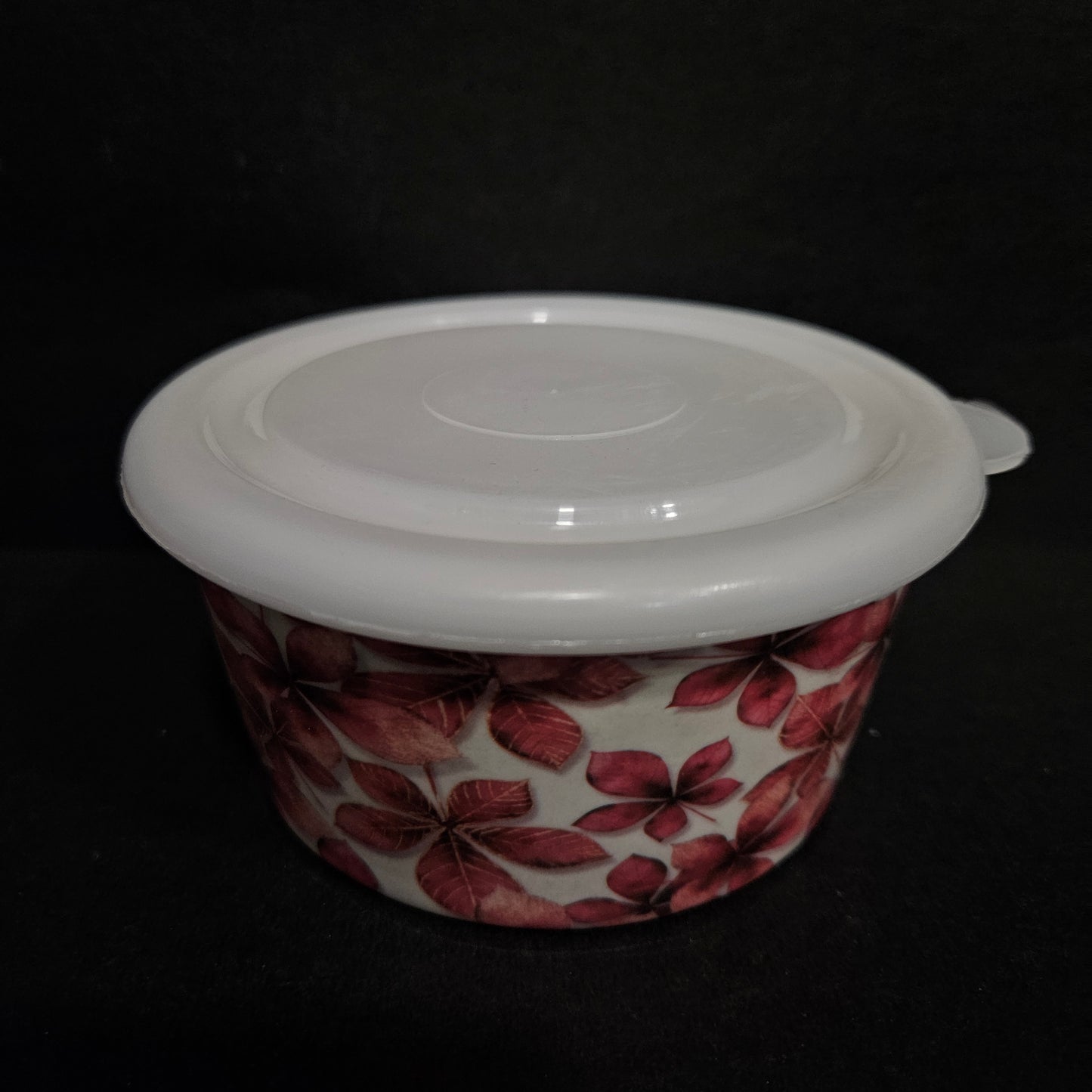 Circular Airtight Melamine Food Storage Box Container Tableware Floral Design for Snacks Dry Fruits Pickle Storage