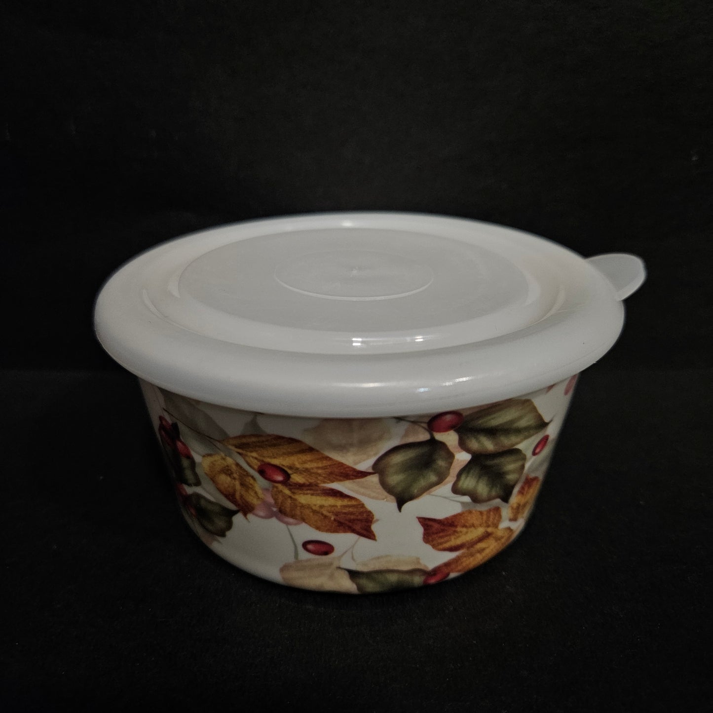 Circular Airtight Melamine Food Storage Box Container Tableware Floral Design for Snacks Dry Fruits Pickle Storage