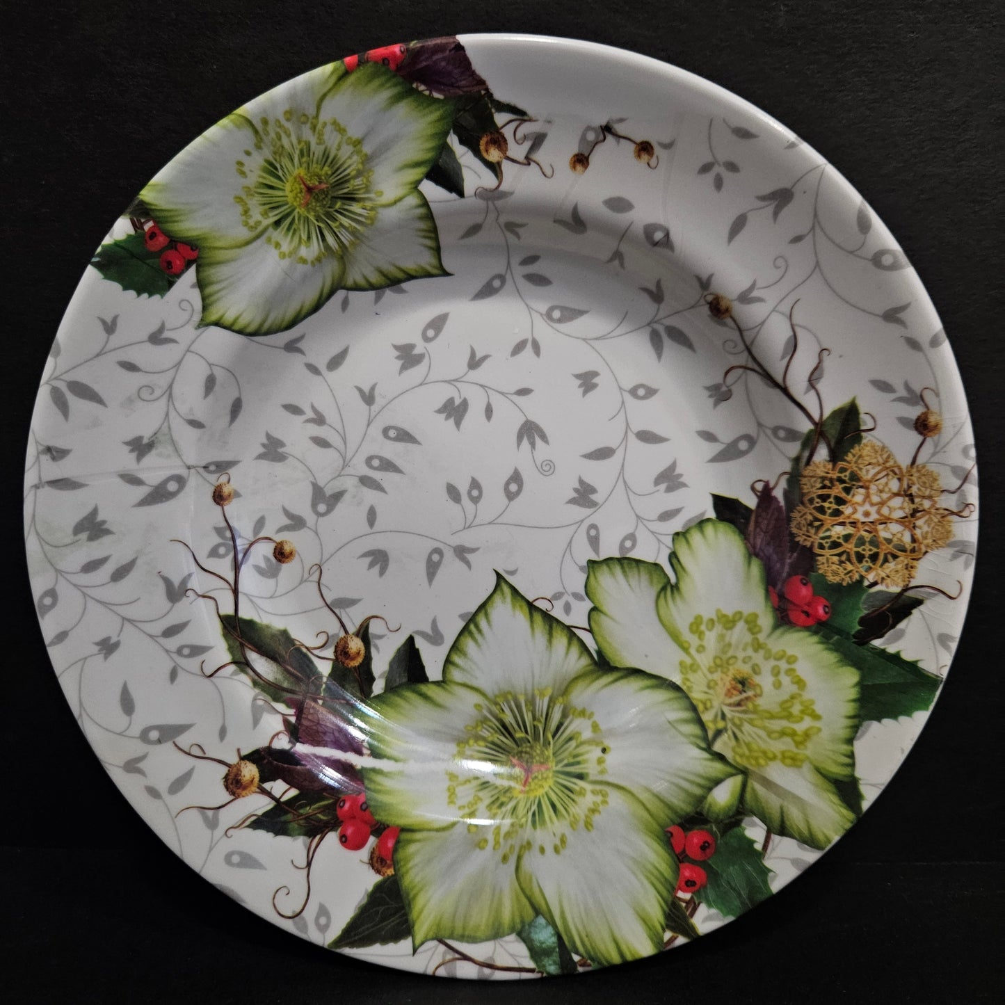 Melamine Plate for Snack Dinner Serving Plate For Everyday Use Break-Resistant and Lightweight Hammered Finish Plater