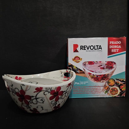 Melamine floweral designed serving Bowl with tray to level up your dining table,perfect for daily use