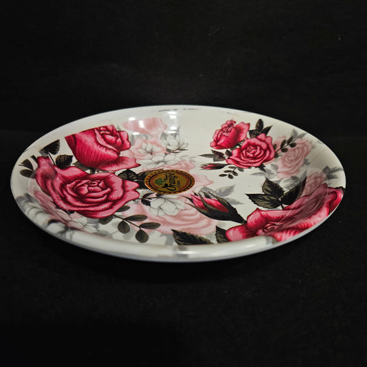 Melamine dining platter with floweral design for Snack serving plater,for everyday use