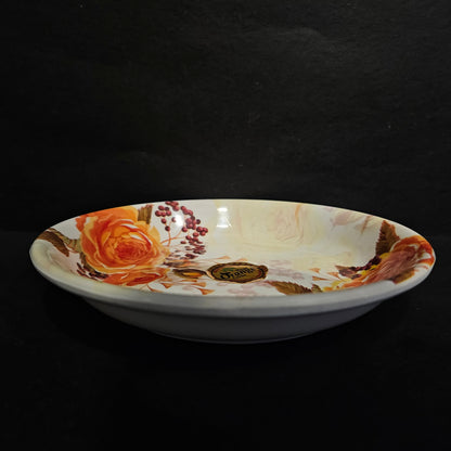 Melamine dining platter with floweral design for Snack serving plater,for everyday use