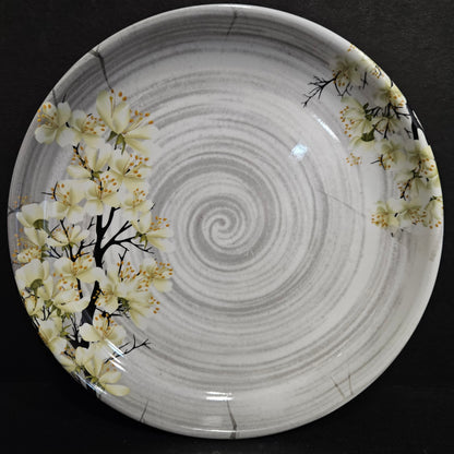 Melamine dining platter with floweral design for food serving plater,for everyday use