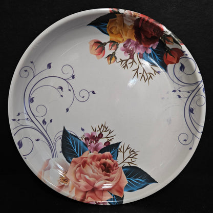 Melamine dining platter with floweral design for food serving plater,for everyday use