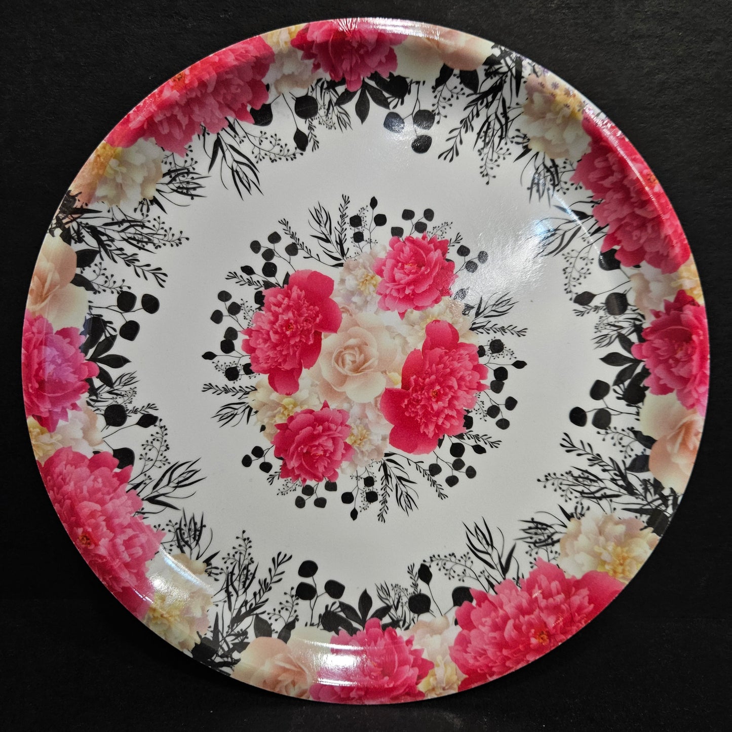 Melamine dining platter with floweral design for food serving plater,for everyday use