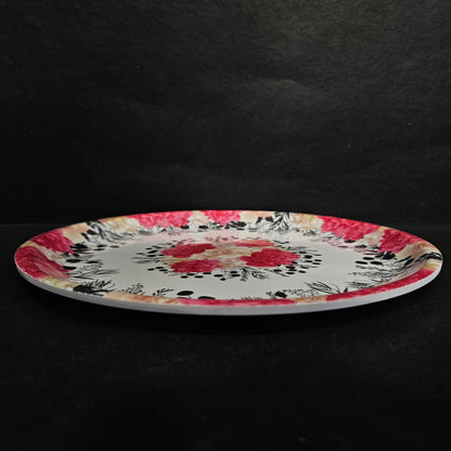 Melamine dining platter with floweral design for food serving plater,for everyday use