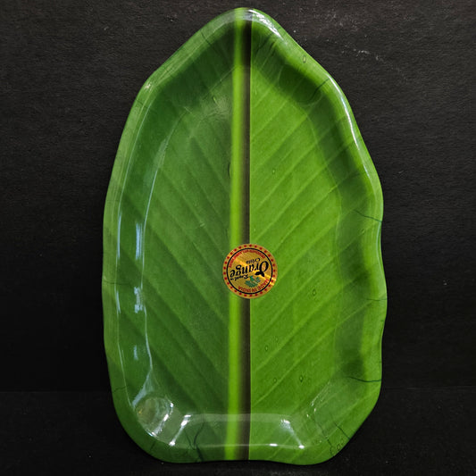 Melamine platter with Banyan tree leaf designer platter for snack serving plater,for everyday use