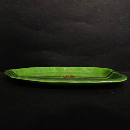 Melamine platter with Banyan tree leaf designer platter for snack serving plater,for everyday use