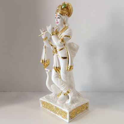 Krishna with peacock idol