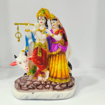 Radha Krishna with Cow