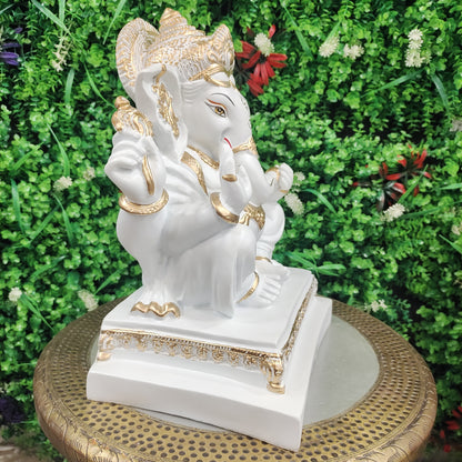 White Ganesh Matee Finish Idol