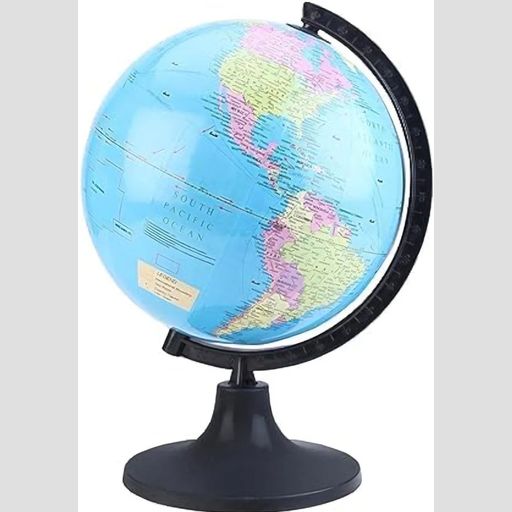 Educational Political Map Globe with Magnifying Glass for Study Globe for Home Office Kids Learning UPSC Aspirants Home office School Decor