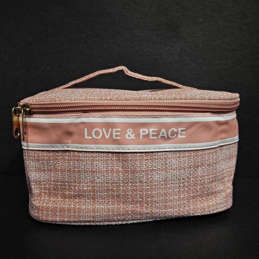 Love and peace travel toiletries portable cosmetic bag