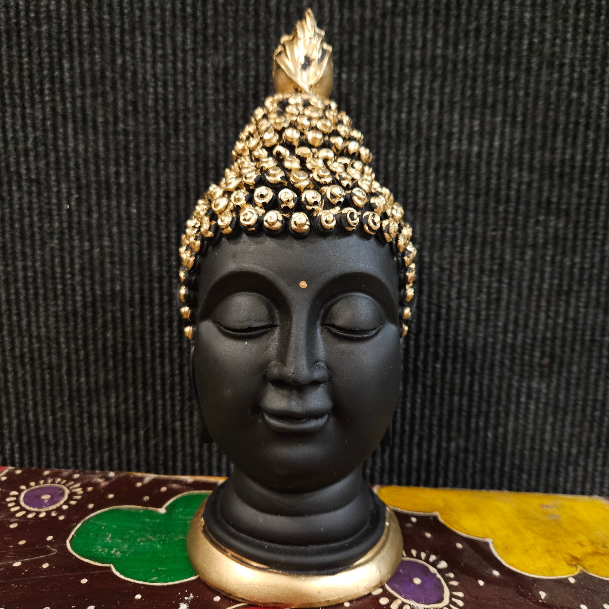 Black and Gold Buddha Face Statue Indoor Decoration Spiritual Gift Buddha Home and Office Decor