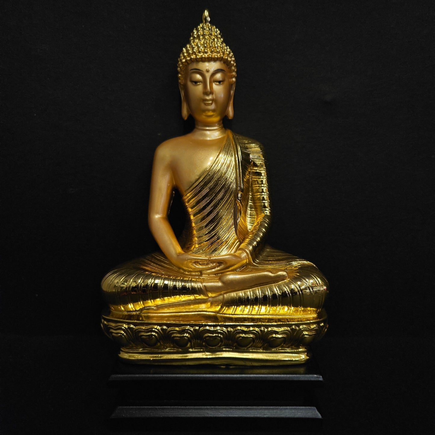 Antique Golden Look Sitting Meditation Buddha Idol Statue for Home Decoration Showpiece