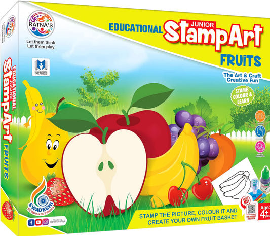 Educational Art and Craft Stamp Art Fruit Small with 6 Different Fruit Stamps for Kids above 3 years Ages