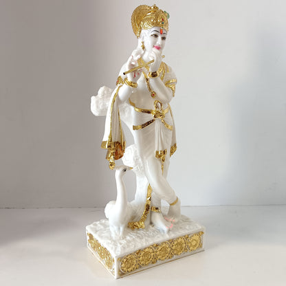 Krishna with peacock idol