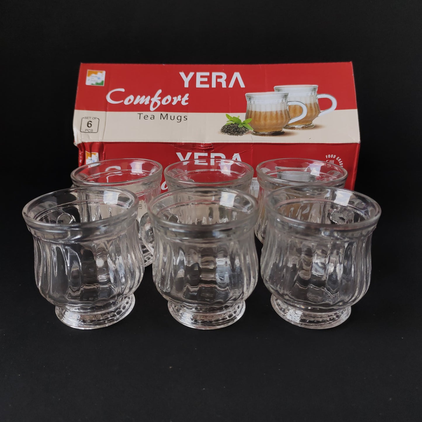 Transparent Glass Tea/Coffee Cup Set of 6