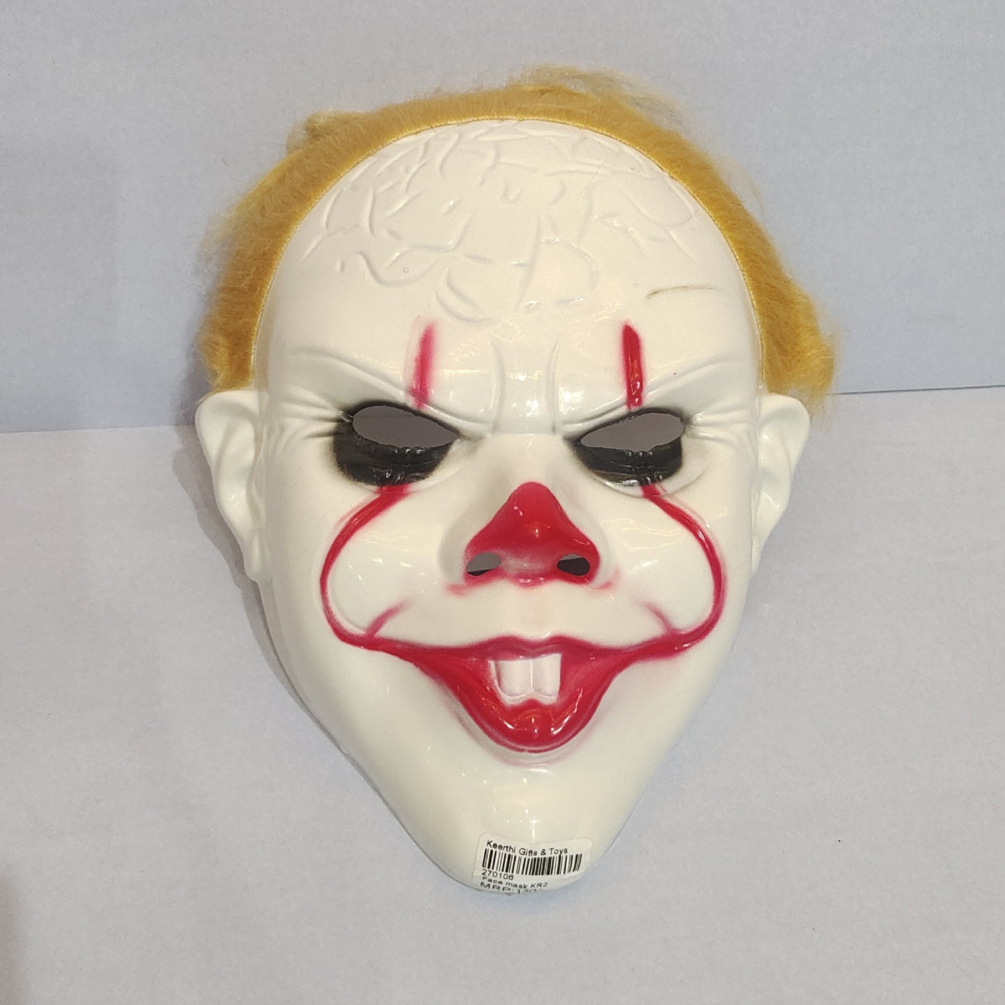 IT Clown mask for Halloween party with hair fur