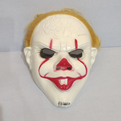 IT Clown mask for Halloween party with hair fur