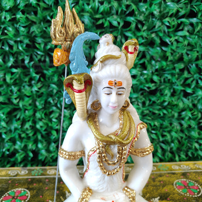 White meditating shiva Idol