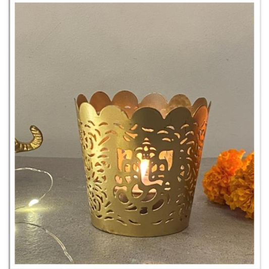 Metal Diya / candle Holder Ganapathi