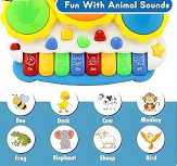 Keyboard Musical Toys with Flashing Lights And Animal Sounds and Songs