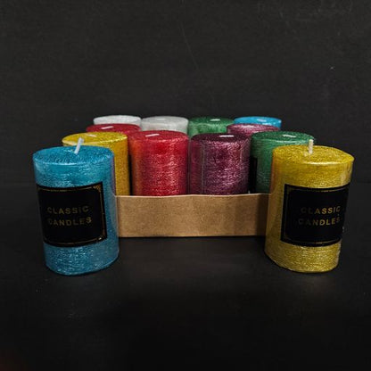 Glitter finishing pure wax Pillar Candle