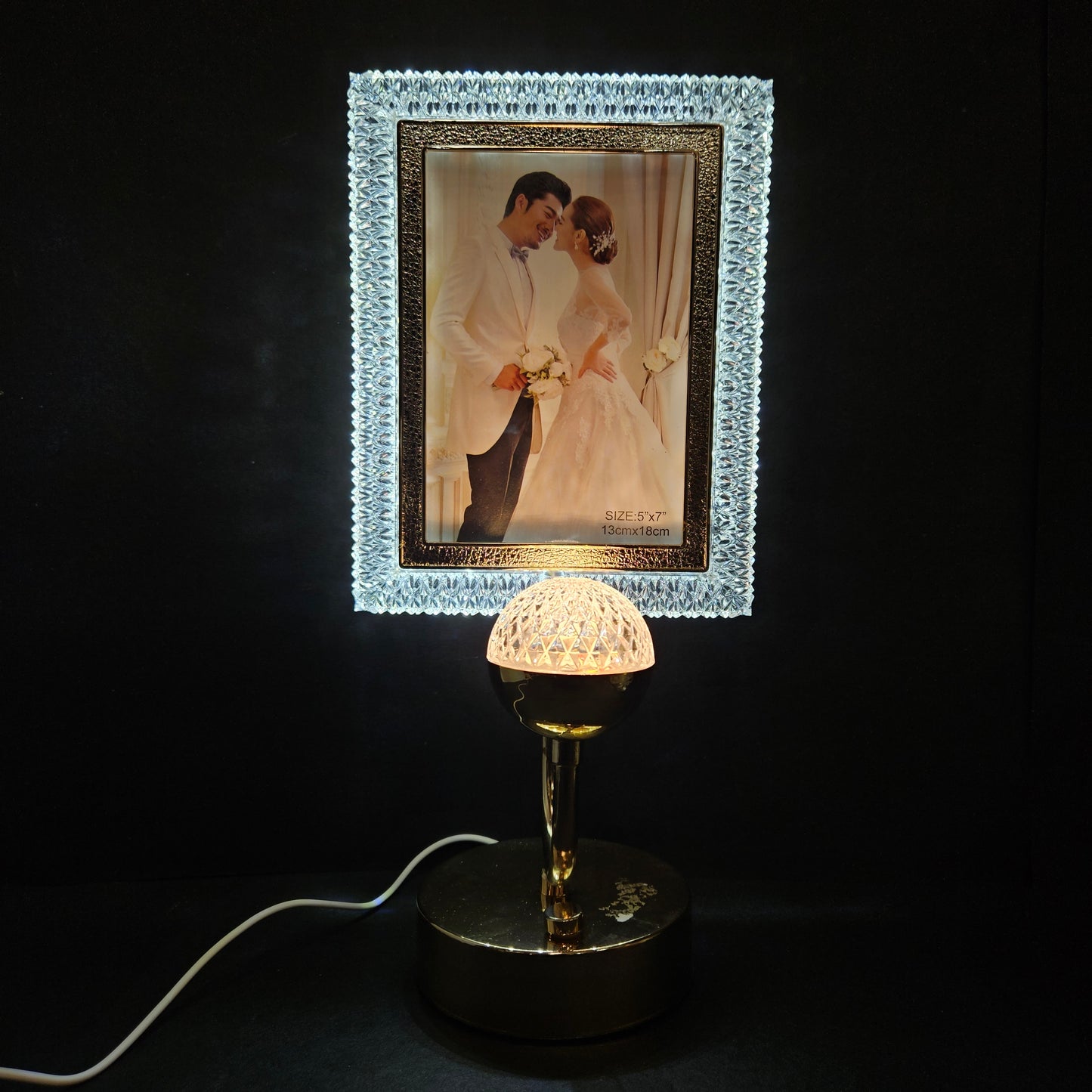 Rectangular Shape Cystal Lamp Photo Frame for Wedding Gifting love couple photo Valentines Day Gifts