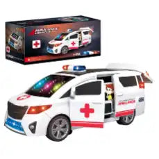 Electric 360 Degree Rotating Ambulance Toy Car with Sound and Light for Kids