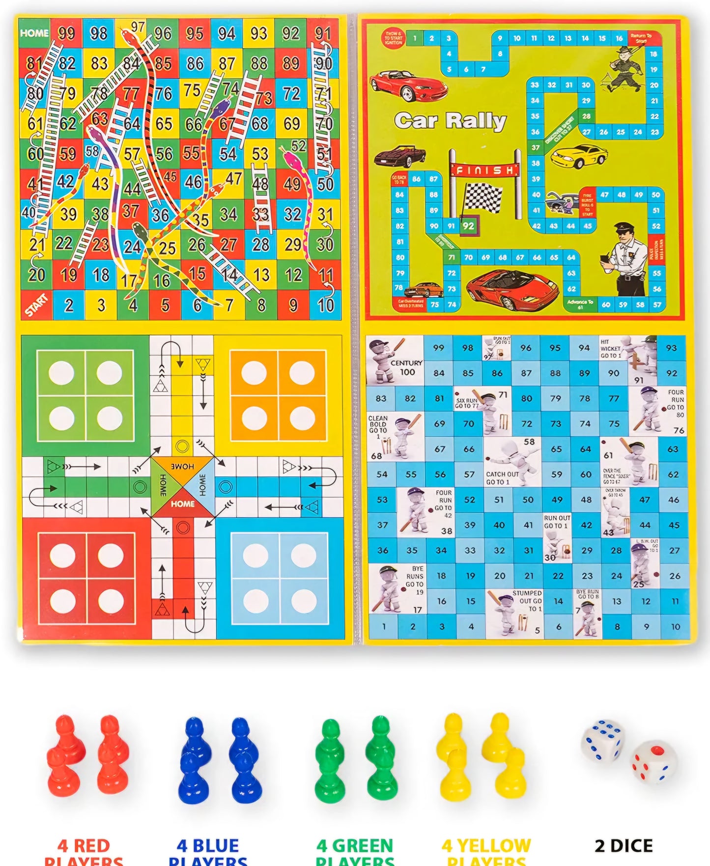 Business JunioR Coins 5 in 1 Board Game Set Includes Games Like Business Snake and Ladder Ludo Car Rally and Cricket Perfect for Kids and Adults 2 4 Players