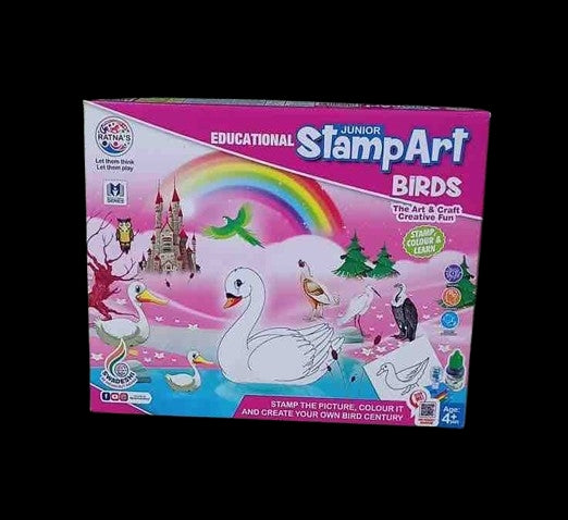 Stamp Art Junior Birds Educational Art and Craft Stamp Art Bird Big with 12 Different Stamps for Kids Ages above 3 years