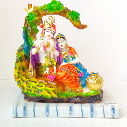 Lord Krishna Krishna Sitting Multicolour Radhakrishna Decorative Showpiece