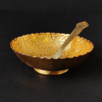 Tedlayer Silver & Gold Plated Decorative Bowl with Velvet Box Set