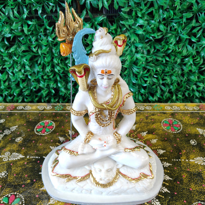 White meditating shiva Idol