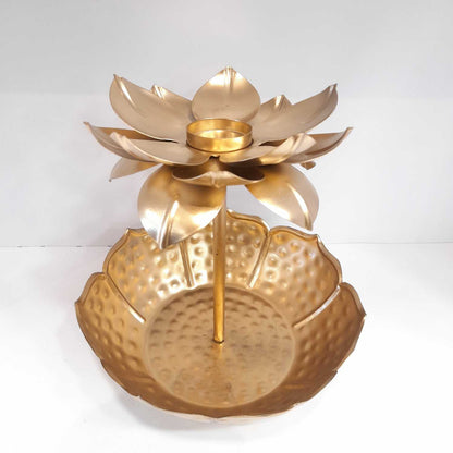 Lotus uril bowl and t-light stand for diwali