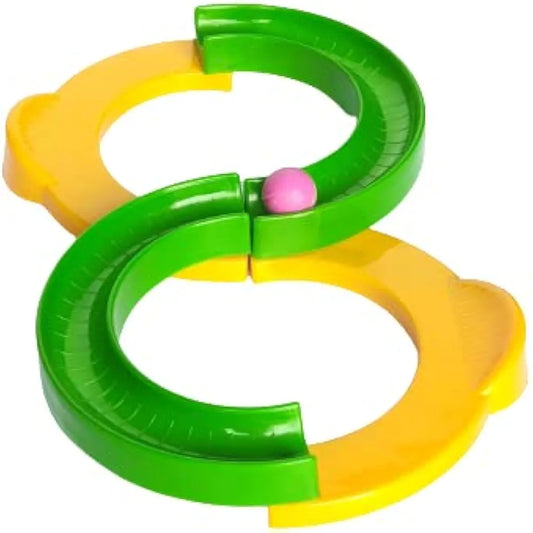 8 Shapes Infinity Loop Interaction Creative Track Toy with 2 Bouncing Balls Indoor Kids Brain Booster Developing Hand Eye Coordination and Balancing for Toddlers 3 Years Above Old Kids