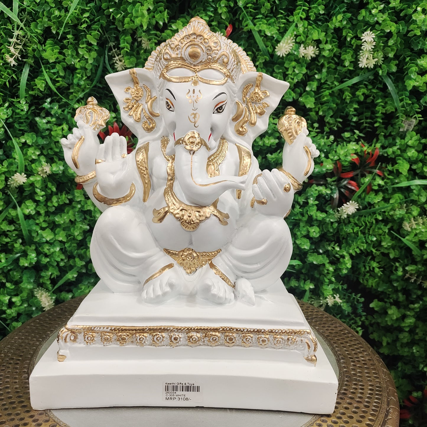 White Ganesh Matee Finish Idol