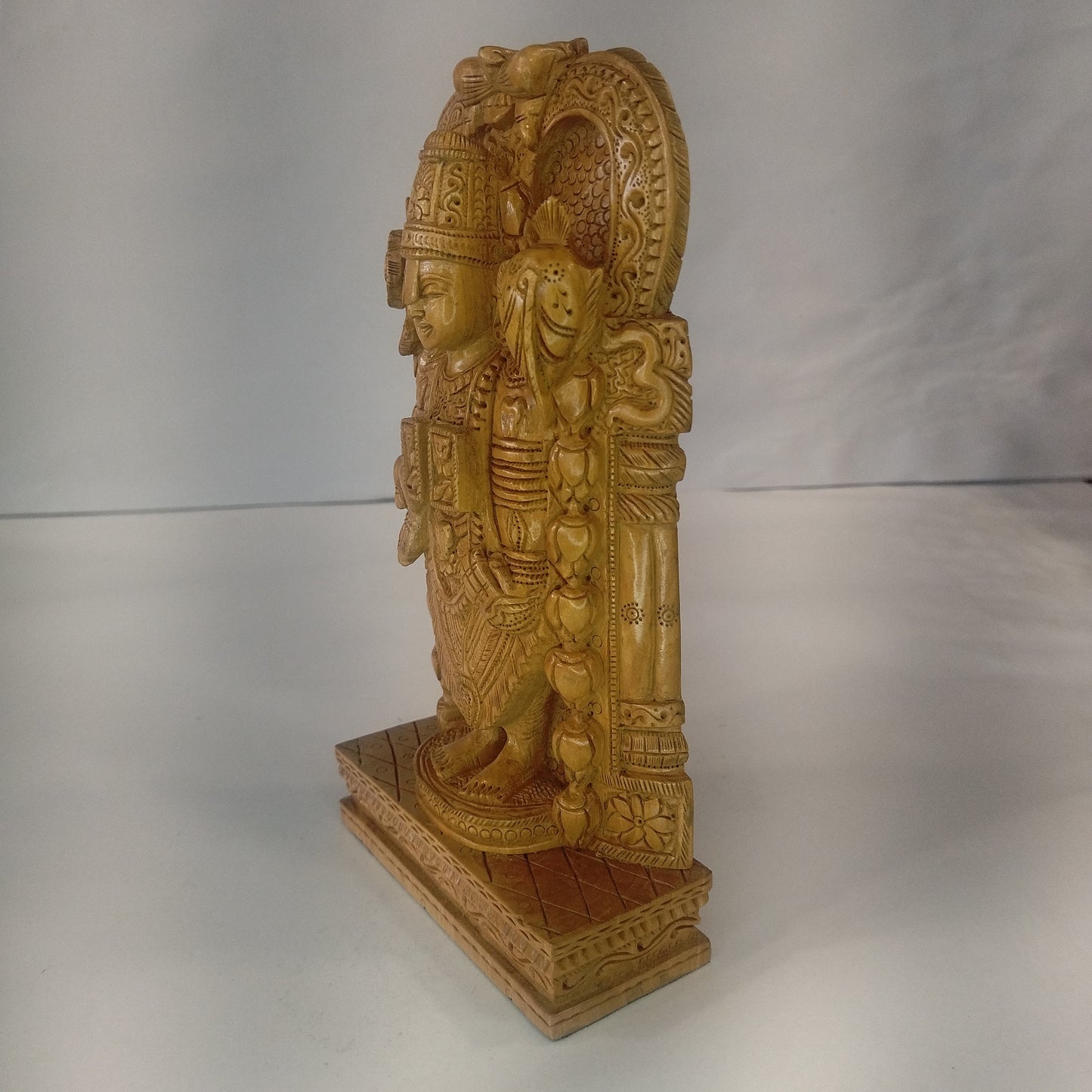 Wooden Tirupati Balaji on Base