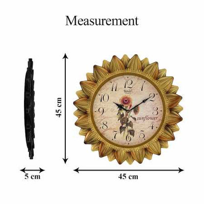 ANTIQUE BIG SUN FLOWER WALL CLOCK 1821