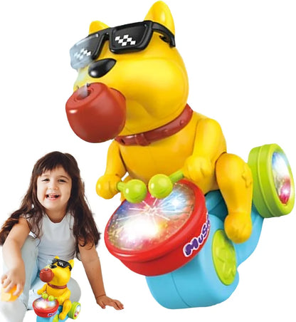 Drum Dog Musical Dog Toy Lighted Musical Dog Toy Early Educational Drum Toys Spraying Musical Drumming Dog