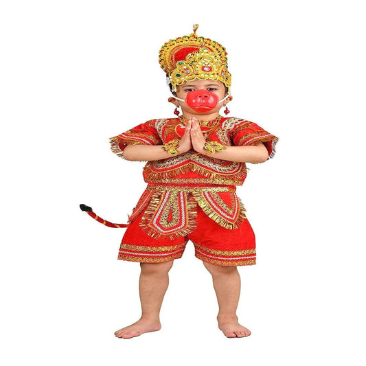 Hanuman ji Costume Fancy dress with Mouth and Tail - 4-6 Years / 1 No. - Small Mouth and Tail