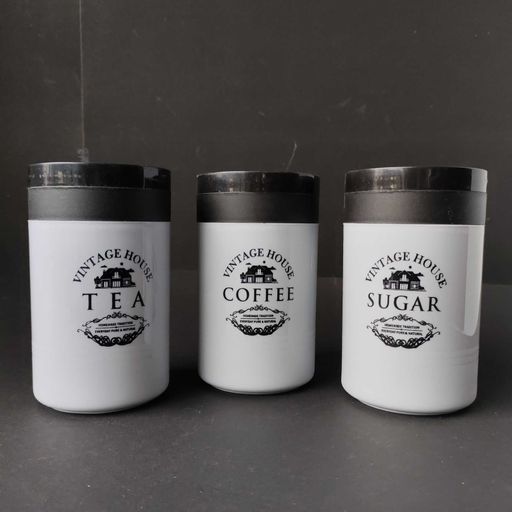 tea coffee sugar canister 3 pieces set of storage containers