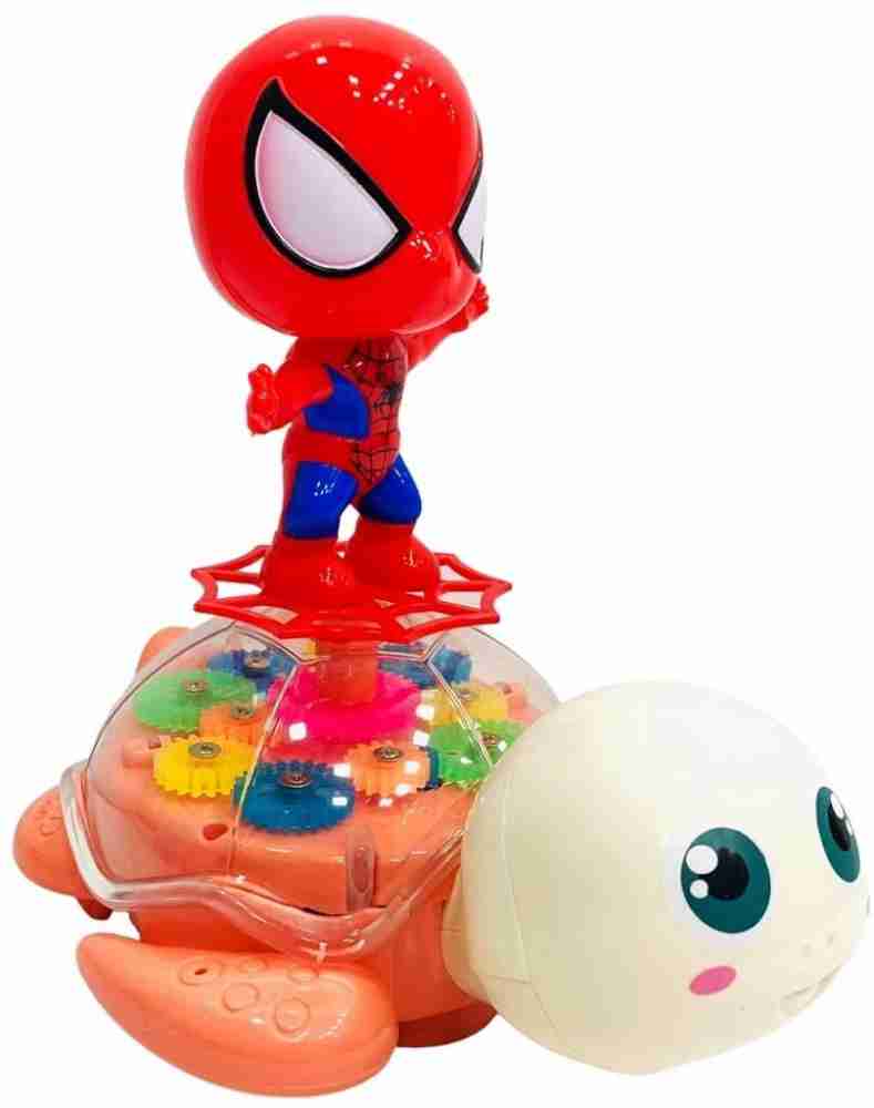 Gear Spiderman Bump N Go Musical Character Lucency Gear Turtle Light & Sound Toy for Kids