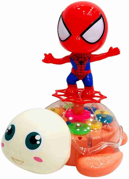 Gear Spiderman Bump N Go Musical Character Lucency Gear Turtle Light & Sound Toy for Kids