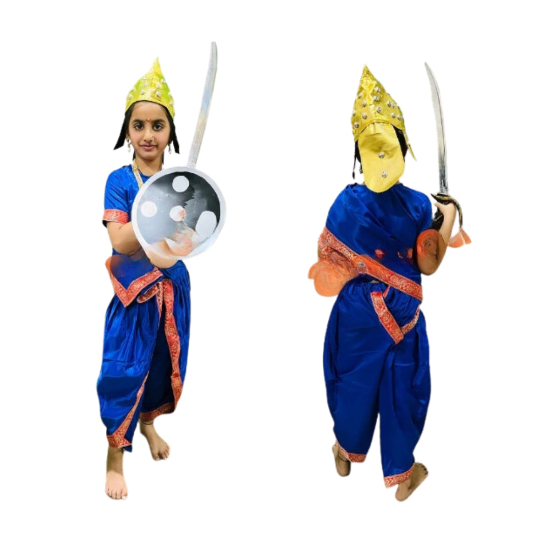 Marathi Saree / Rani lakshmi Bai costume (Blue) -without accessories - 6- 8 Years/28